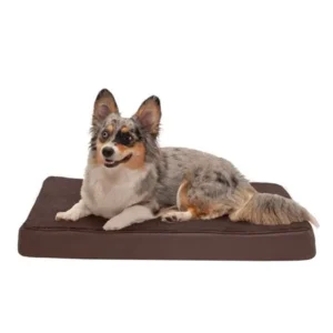 FurHaven Pet Dog Bed | Deluxe Cooling Gel Memory Foam Orthopedic Terry & Suede Mattress Pet Bed for Dogs & Cats, Espresso, Medium