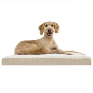 FurHaven Pet Dog Bed | Deluxe Memory Foam Ultra Plush Mattress Pet Bed for Dogs & Cats, Cream, Large