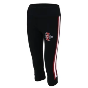 San Diego State Aztecs Twin Vision Activewear Womens Yoga Capri Pant (Black)