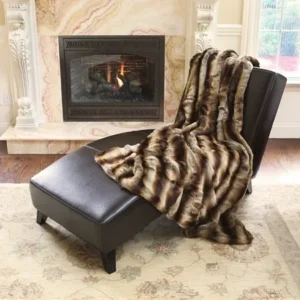 Best Home Fashion Long Hair Faux Fur Throw Blanket