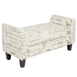 Best Choice Products Home Furniture 41" Linen Ottoman Bench Sofa Seat W/ Print Signature Design