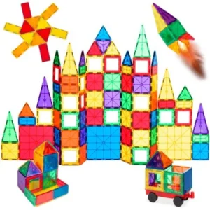 Best Choice Products 110-Piece Kids Magnetic Tiles Set Construction Building Blocks Educational STEM Toy with Case