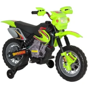 Best Choice Products Kids 6V Electric Ride On Motorcycle Dirt Bike w/ Training Wheels (Green)