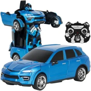 Best Choice Products SUV RC Transformer Robot Car Toy w/ Remote Control for Kids - Blue