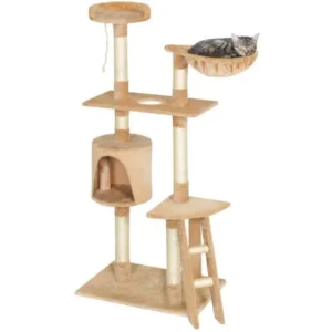 Best Choice Products 59" Pet Play House Cat Tree Scratcher Condo Furniture w/ Cubbies, Perches, Rope