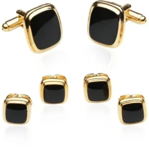 Discount Gold-Tone Black Formal Set by Cuff-Daddy