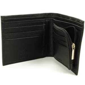 Alpine Swiss Mens Leather Wallet Zipper Coin Pocket 2 Billfold Multi Card Bifold