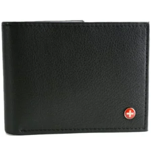 Alpine Swiss Mens Leather Wallet Multi Card Flip ID High Capacity Compact Bifold