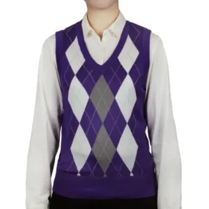 Ladies Argyle Sweater Vest