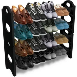 Sorbus Shoe Rack Organizer Storage, Holds up to 20 Pairs of Shoes, Stackable and Detachable,(Black)