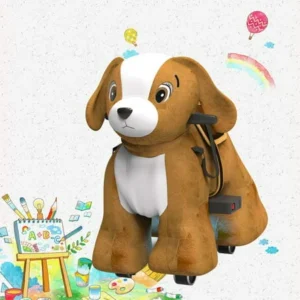 Rechargeable 6V/7A Plush Animal Ride On Toy for Kids (3 ~ 7 Years Old) With Safety Belt Dog