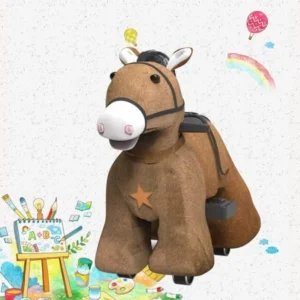 rechargeable 6v/7a plush animal ride on toy for kids (3 ~ 7 years old) with safety belt Horse