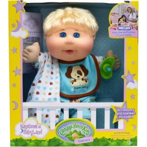 Cabbage Patch Kids Naptime Babies 12.5" Doll Blonde Boy Dog Jumper