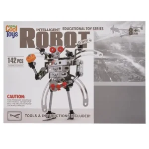 Totally Cool Toys (142pc) Metal Alloy Robot Building Set Kids Educational Construction Model Toy Kit