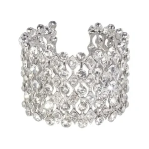 Stunning Rhinestone Bangle Cuff Bracelet Crystal Stones Fashion Evening Wear