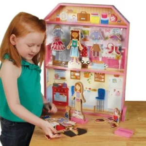 CP Toys First Magnetic Dress-up Wooden Doll House for Kids
