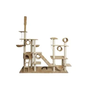 OxGord 96-in Cat Tree & Condo Scratching Post Tower, Beige