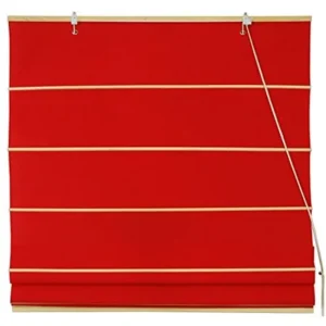 Inexpensive Window Blinds - 6 ft. Cotton Roman Shades - Red - Choose 24", 36", 48",60", & 72" Wide - 36" Wide