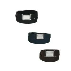 Size one size Kid's Elastic Stretch Belt with Magnetic Buckle (Pack of 3)