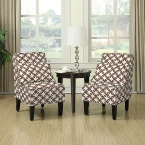 Dani Armless Accent Chair, Set of 2, Harmony Brown