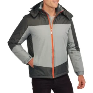 Big Men's Colorblock Mid Weight Jacket with Removable Hood