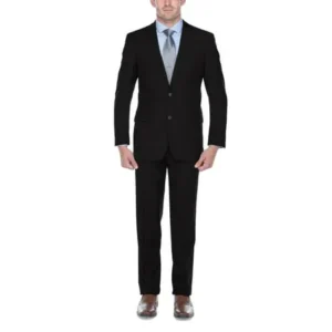 Adessi Big Men's Black Classic Fit Italian Styled Two Piece Suit