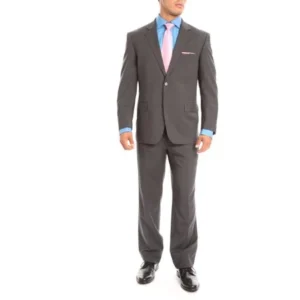 Gallo Big Men's Dark Grey Classic fit Intalian Style Wool Suit