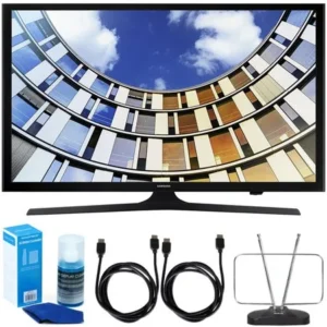 Samsung UN43M5300AFXZA 43" LED 1080p 5 Series Smart TV (2017 Model) Bundle with TV, 6ft High Speed HDMI Cable x 2, HDTV and FM Antenna, and Universal Screen Cleaner