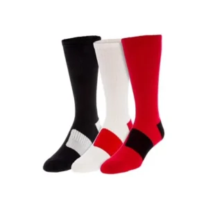 LISH 3 Pack Men's Cushioned Athletic Crew Basketball Sport Socks