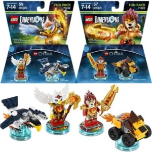 LEGO (Set of 2) Dimensions Legends Of Chima Packs, Laval The Lion & Eris The Eagle Lego Games Toys