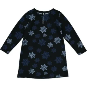 Little Girls' 4-8 Snowflake Print Holiday Knit Dress