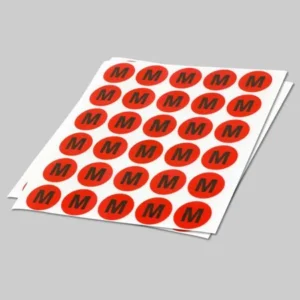 Round Medium Stickers (.78 inch, 300 Stickers per Roll, Red) for Retail Apparel