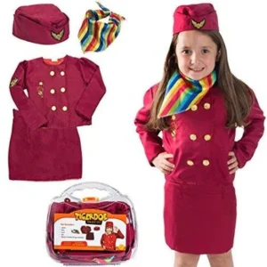 Tigerdoe Pilot Costume for Kids - Stewardess Costumes - Kids Dress up, W/Storage Case - Pretend Play - Role Play by