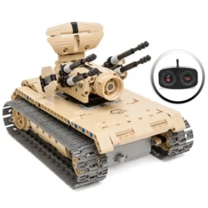 Best Choice Products 453-Piece RC Military Battle Tank Building Bricks Toy Kit w/ Rechargeable Battery (Tan)