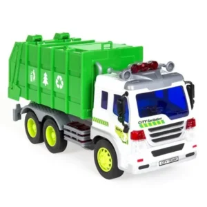 Best Choice Products 1/16 Scale Friction Powered Toy Recycling Garbage Truck w/ Lights and Sound (Green)