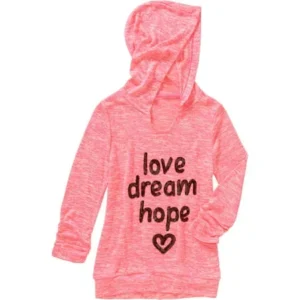 Girls' Cinched Sleeve Scoop Neck Love Dream Hope Hoodie