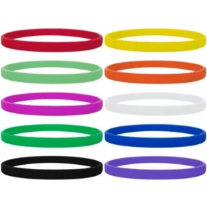 1/5 Thin Silicone Wristbands, Sports Fitness Rubber Bracelets, 100 Pcs/ Pack - Bulk Sale-Assorted-120Packs