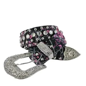 Women's Muddy Girl Camo Bling Rhinestone Belt Small