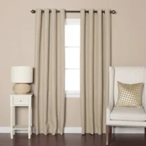Best Home Fashion, Inc. Shimmery Basketweave Solid Blackout Grommet Curtain Panels (Set of 2)