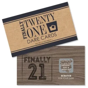 Finally 21 Girl - 21st Birthday - Party Game Scratch Off Dare Cards - 22 Count