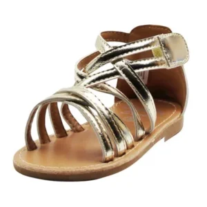 Stepping Stones Little Girls Gladiator Gold Sandals Girls Strappy Sandals For Casual or Dress Size 10 Metallic Open Toe Summer Sandals Shiny Infant Toddler Kids Shoes for Children