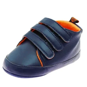 Stepping Stone Baby Boys Fashion Sneakers Dress Gym Shoes or Casual Kicks Tennis Shoes Soft Sole Crib Shoes Prewalkers Navy Blue Size 3 (6-9 Months)