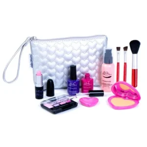 PixieCrush Pretend Play Makeup Kit. Designer Girls Hearts Essential Bag Set