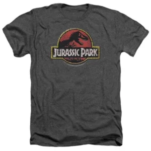 Jurassic Park Stone Logo Mens Heather Shirt
