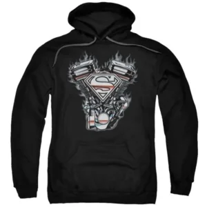 Superman DC Comics V Twin Logo Adult Pull-Over Hoodie