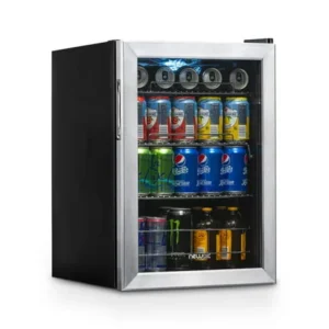 NewAir Beverage Refrigerator 90 Can Capacity Center, Soda Beer Cooler, AB-850 Stainless Steel