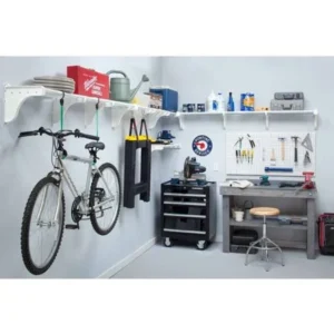 EZ Shelf Expandable Garage Shelves up to 25' of Storage Space, White, 4pk