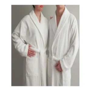 Luxury Hotel & Spa White Terry Cloth 100% Turkish Cotton Unisex Bathrobe