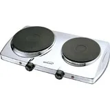 BrentwoodÂ® - TS-372 Electric Twin Burner - Chrome, Stainless Steel