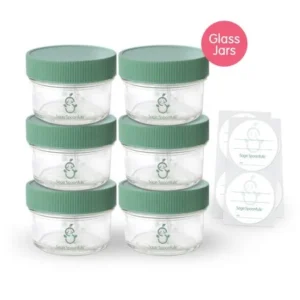 Sage Spoonfuls Glass Baby Food Storage Container, 4 oz, 6 pack